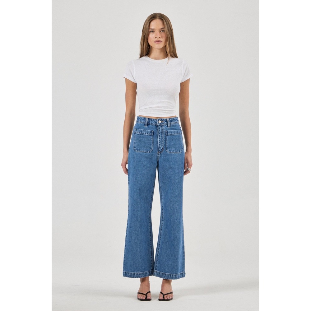 Rolla's High Rise Wide Leg Patch Pocket Jeans Size 27